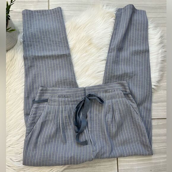 Stevie Hender Blue Striped Linen Pants - Picture 2 of 13
